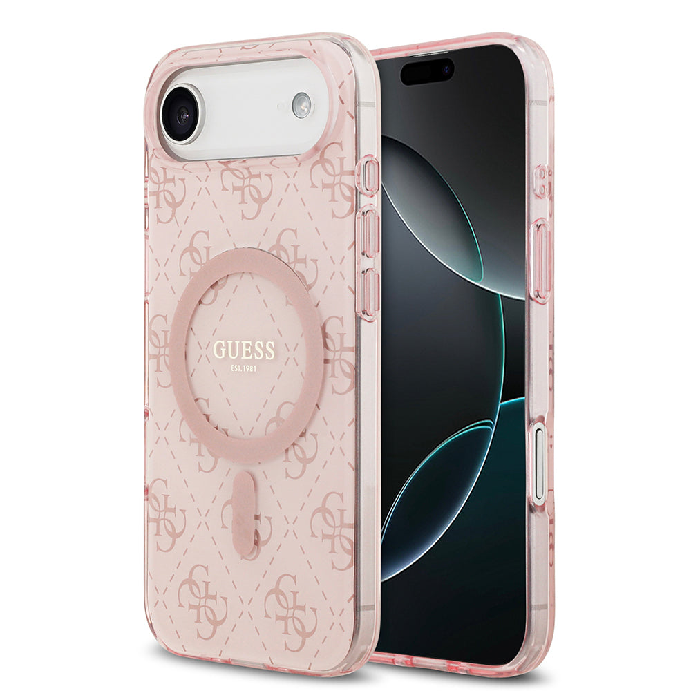 iPhone 17 Air Kılıf Guess Orijinal Lisanslı M-safe Şarj Özellikli IML Baskılı Klasik Logolu 4G Desenli Kılıf