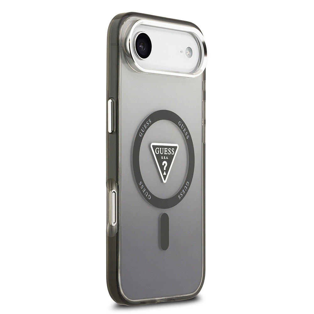 iPhone 17 Air Kılıf Guess Orijinal Lisanslı M-safe Şarj Özellikli IML Baskılı Üçgen Logolu Metal Kamera Çerçeveli Kılıf