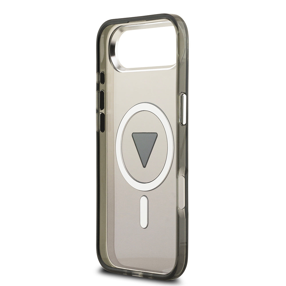 iPhone 17 Air Kılıf Guess Orijinal Lisanslı M-safe Şarj Özellikli IML Baskılı Üçgen Logolu Metal Kamera Çerçeveli Kılıf