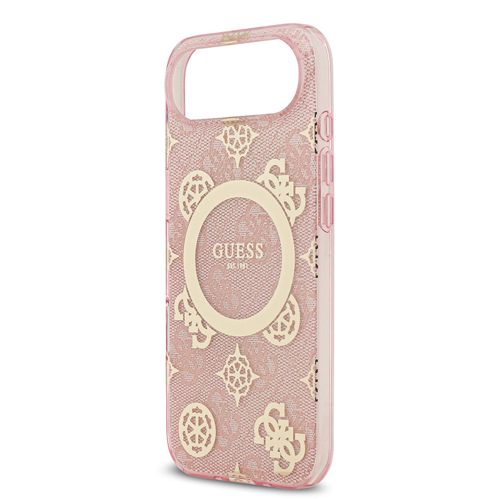 iPhone 17 Air Kılıf Guess Orijinal Lisanslı M-safe Şarj Özellikli IML Peony ve 4G Desenli Klasik Logolu Kılıf