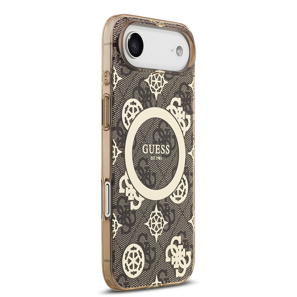 iPhone 17 Air Kılıf Guess Orijinal Lisanslı M-safe Şarj Özellikli IML Peony ve 4G Desenli Klasik Logolu Kılıf