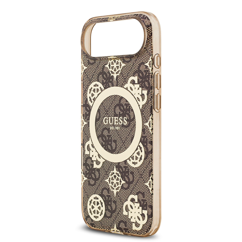 iPhone 17 Air Kılıf Guess Orijinal Lisanslı M-safe Şarj Özellikli IML Peony ve 4G Desenli Klasik Logolu Kılıf