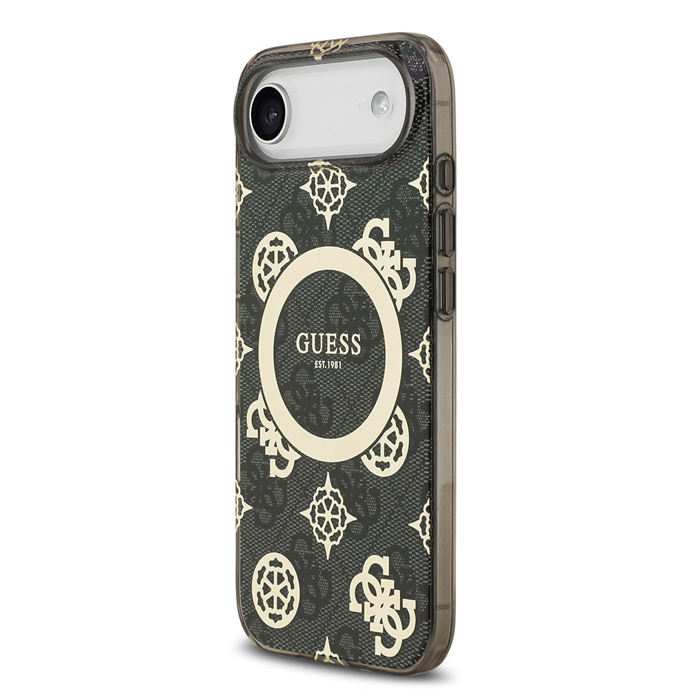 iPhone 17 Air Kılıf Guess Orijinal Lisanslı M-safe Şarj Özellikli IML Peony ve 4G Desenli Klasik Logolu Kılıf