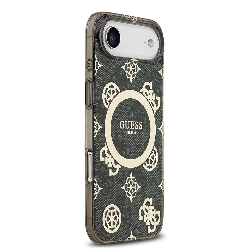 iPhone 17 Air Kılıf Guess Orijinal Lisanslı M-safe Şarj Özellikli IML Peony ve 4G Desenli Klasik Logolu Kılıf