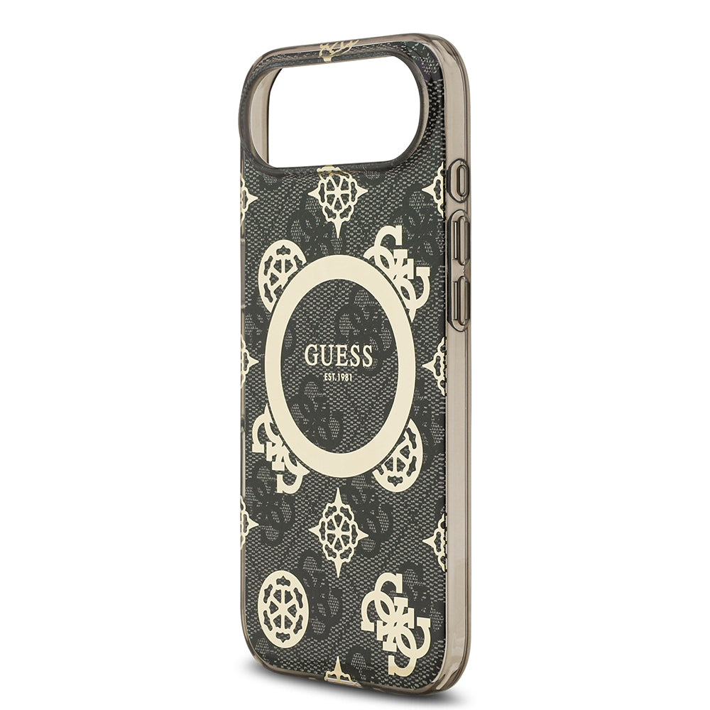 iPhone 17 Air Kılıf Guess Orijinal Lisanslı M-safe Şarj Özellikli IML Peony ve 4G Desenli Klasik Logolu Kılıf