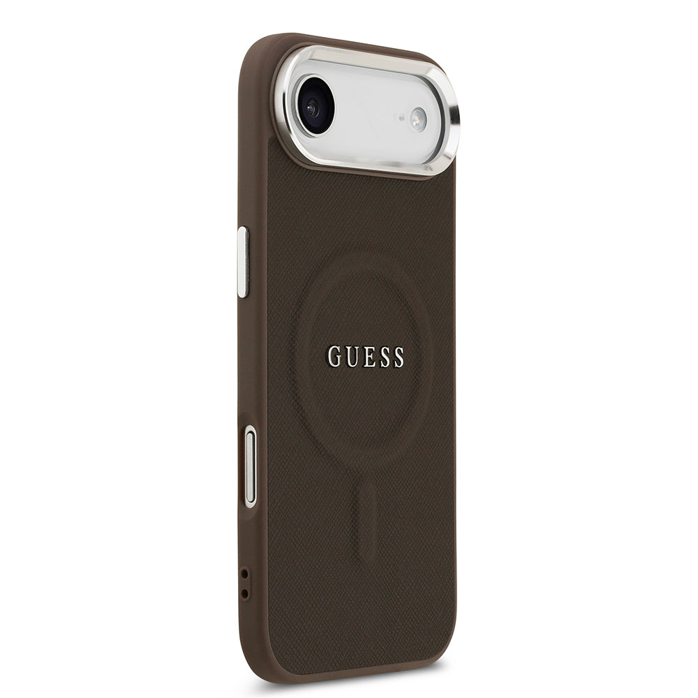 iPhone 17 Air Kılıf Guess Orijinal Lisanslı M-safe Şarj Özellikli Klasik Yazı Logolu PU Deri Kılıf
