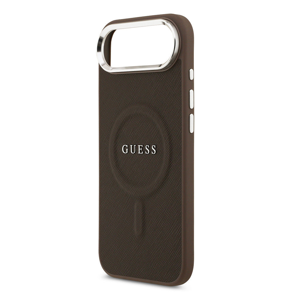 iPhone 17 Air Kılıf Guess Orijinal Lisanslı M-safe Şarj Özellikli Klasik Yazı Logolu PU Deri Kılıf