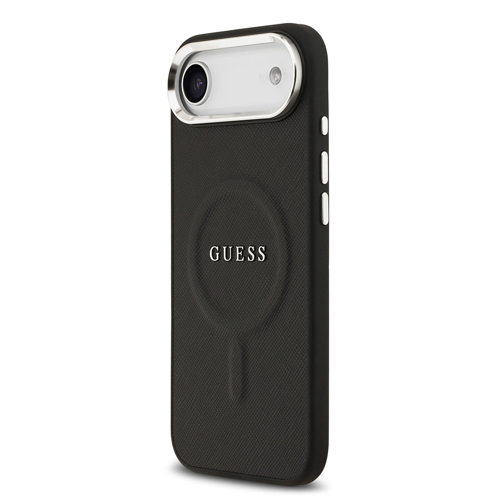 iPhone 17 Air Kılıf Guess Orijinal Lisanslı M-safe Şarj Özellikli Klasik Yazı Logolu PU Deri Kılıf