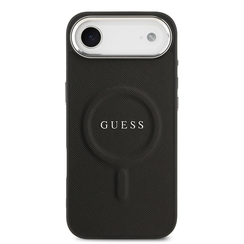 iPhone 17 Air Kılıf Guess Orijinal Lisanslı M-safe Şarj Özellikli Klasik Yazı Logolu PU Deri Kılıf