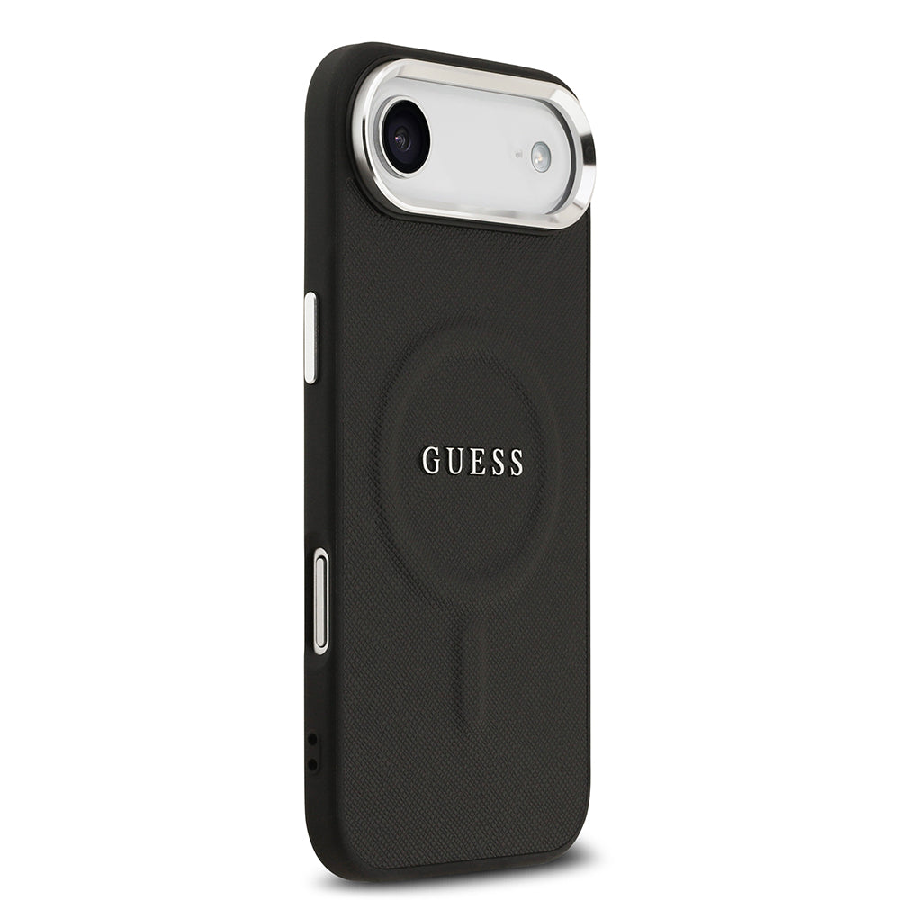 iPhone 17 Air Kılıf Guess Orijinal Lisanslı M-safe Şarj Özellikli Klasik Yazı Logolu PU Deri Kılıf