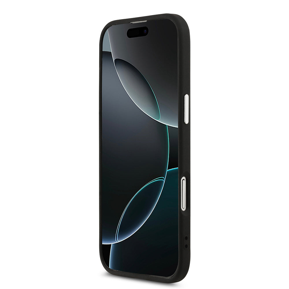 iPhone 17 Air Kılıf Guess Orijinal Lisanslı M-safe Şarj Özellikli PU Deri Metal Kamera Çerçeveli Üçgen Logolu Kılıf