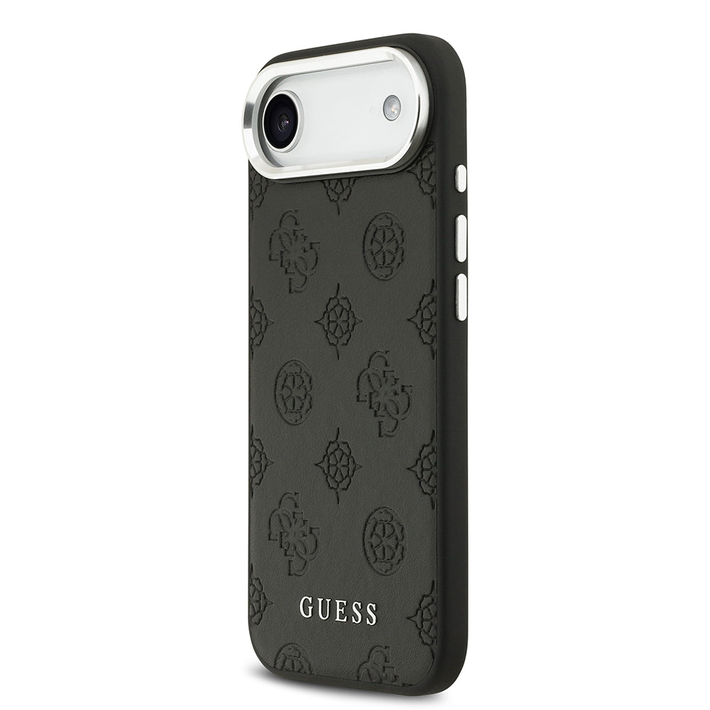 iPhone 17 Air Kılıf Guess Orijinal Lisanslı M-safe Şarj Özellikli Sıcak Baskılı Klasik Yazı Logolu PU Deri Peony Kılıf