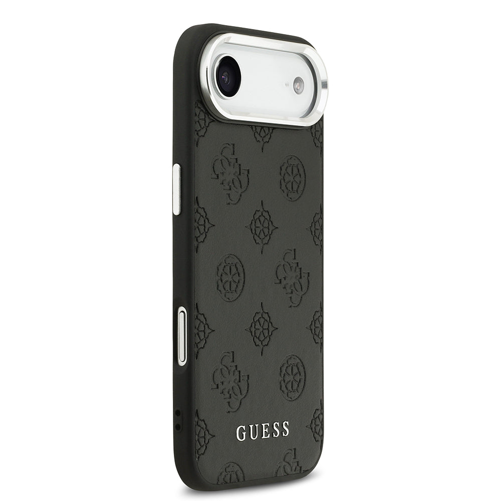 iPhone 17 Air Kılıf Guess Orijinal Lisanslı M-safe Şarj Özellikli Sıcak Baskılı Klasik Yazı Logolu PU Deri Peony Kılıf