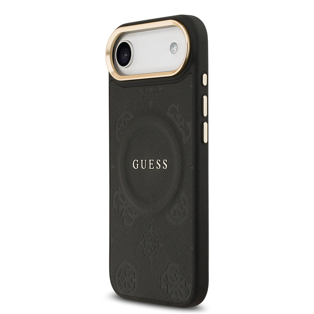 iPhone 17 Air Kılıf Guess Orijinal Lisanslı M-safe Şarj Özellikli Sıcak Baskılı Yazı Logolu PU Deri Peony Kılıf