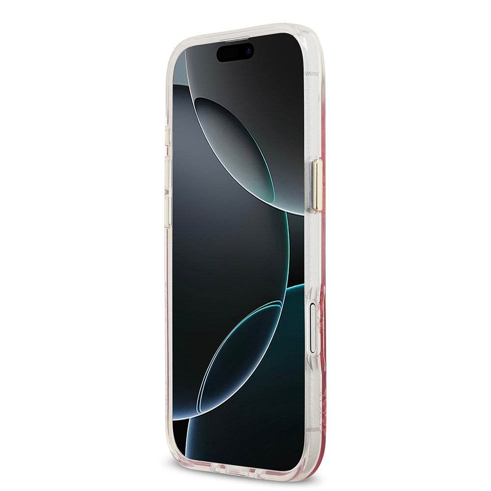 iPhone 17 Air Kılıf Guess Orijinal Lisanslı M-safe Şarj Özellikli Simli Peony Desenli Silikon Kılıf