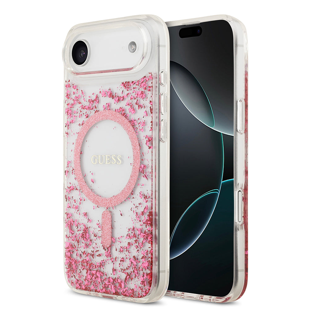 iPhone 17 Air Kılıf Guess Orijinal Lisanslı M-safe Şarj Özellikli Transparan Resin Bottom Kılıf