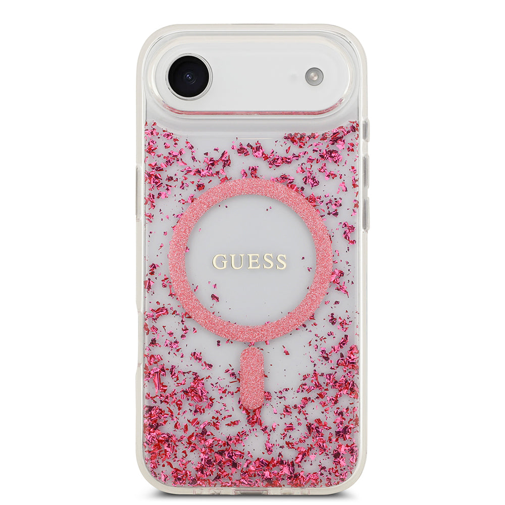 iPhone 17 Air Kılıf Guess Orijinal Lisanslı M-safe Şarj Özellikli Transparan Resin Bottom Kılıf