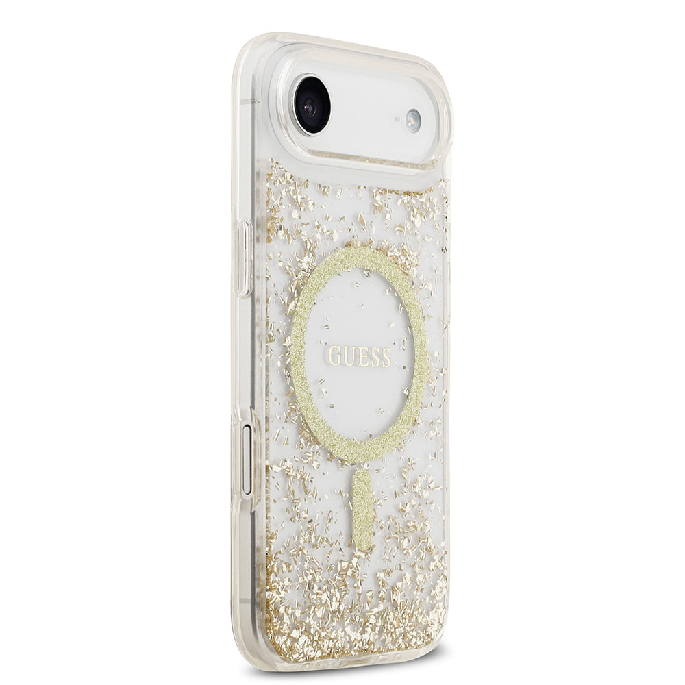 iPhone 17 Air Kılıf Guess Orijinal Lisanslı M-safe Şarj Özellikli Transparan Resin Bottom Kılıf