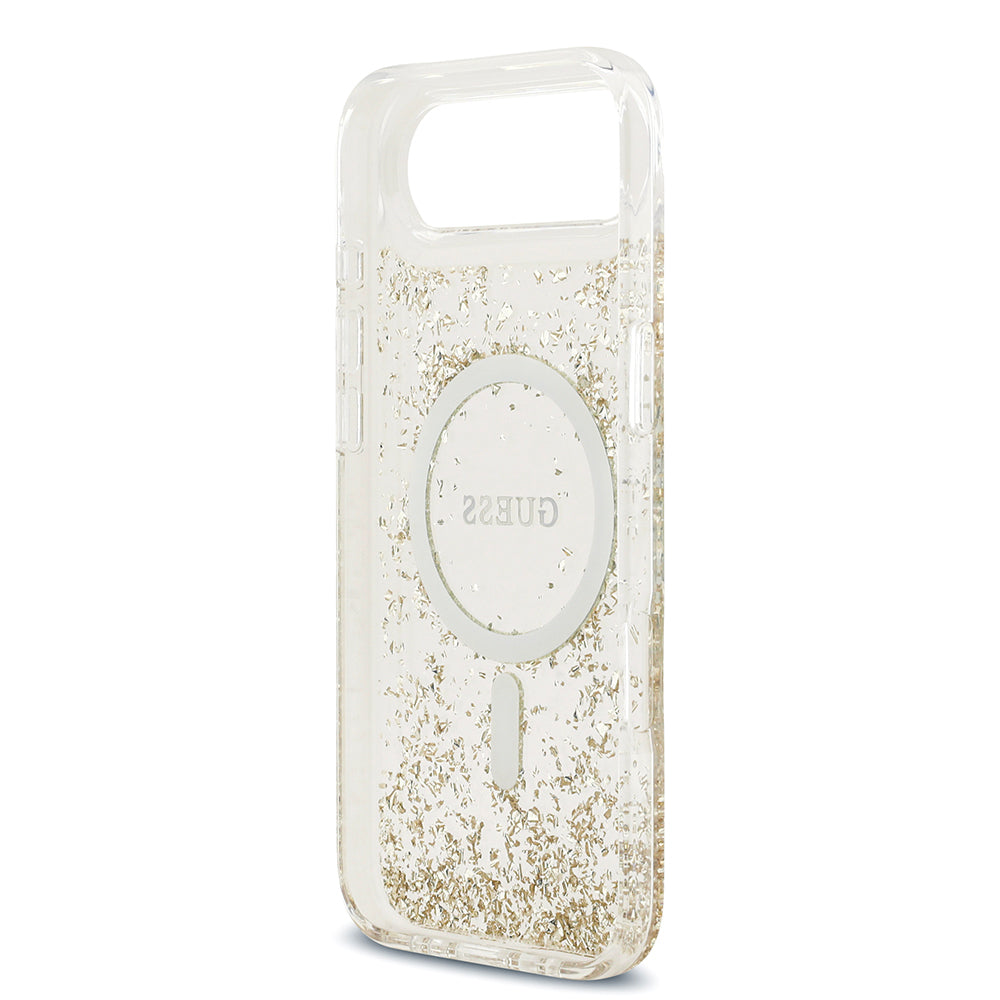 iPhone 17 Air Kılıf Guess Orijinal Lisanslı M-safe Şarj Özellikli Transparan Resin Bottom Kılıf