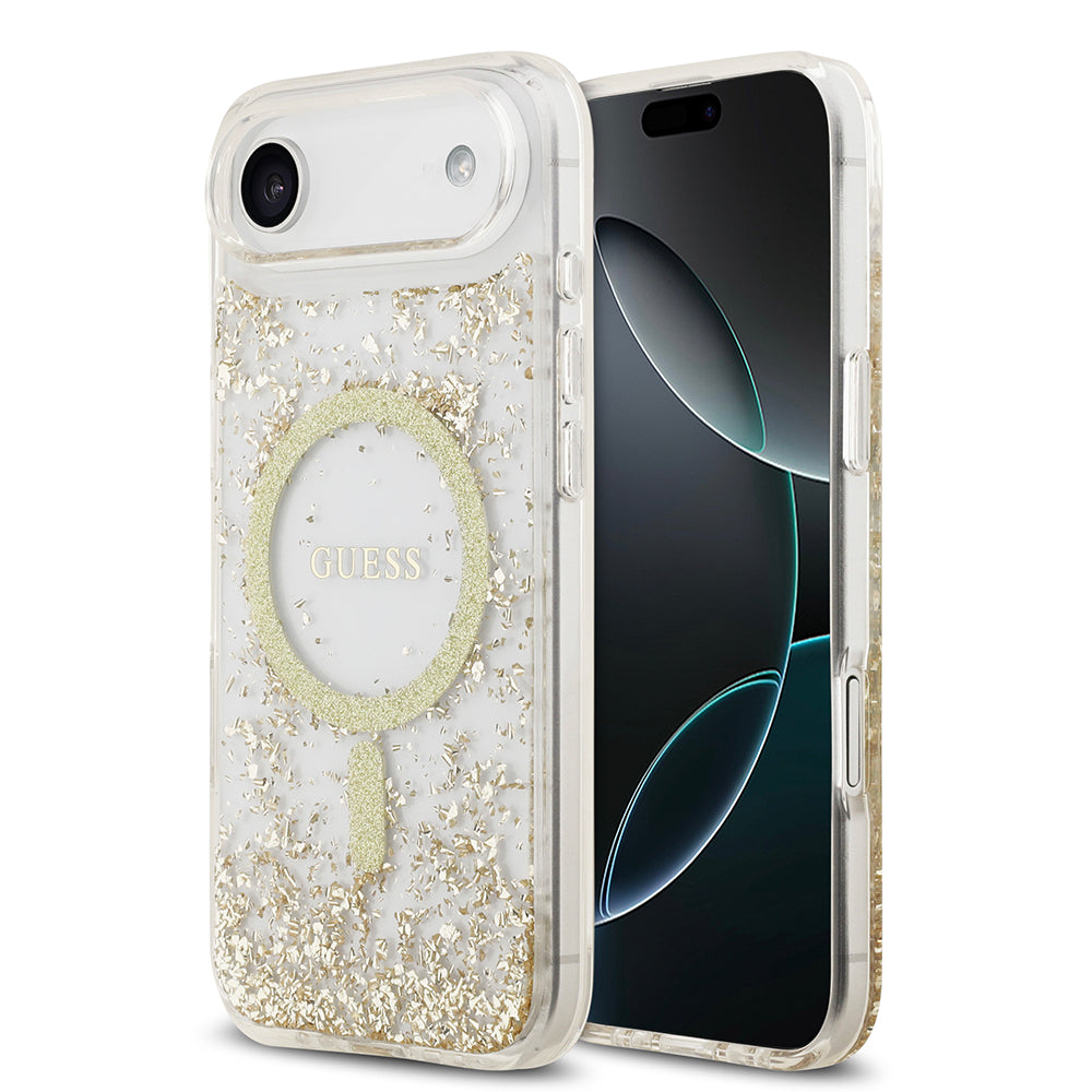 iPhone 17 Air Kılıf Guess Orijinal Lisanslı M-safe Şarj Özellikli Transparan Resin Bottom Kılıf