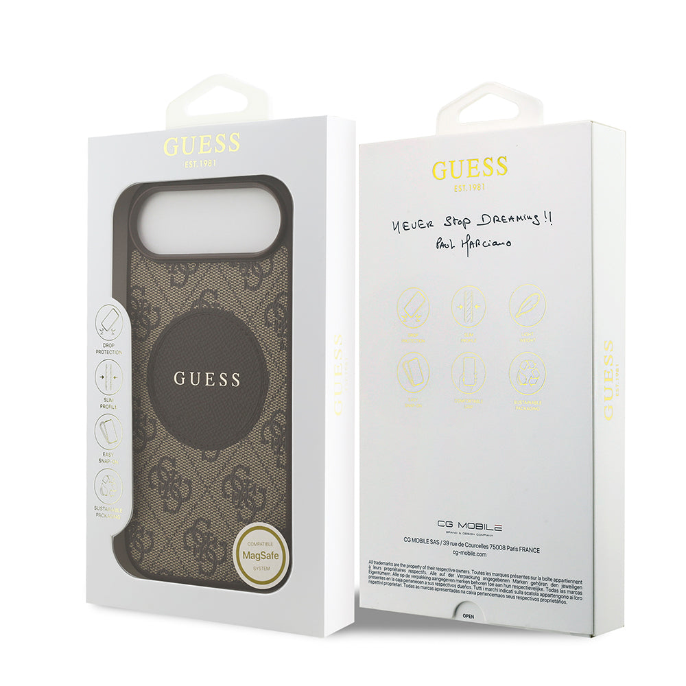 iPhone 17 Air Kılıf Guess Orijinal Lisanslı M-safe Şarj Özellikli Yazı Logolu Circle Classic Kılıf