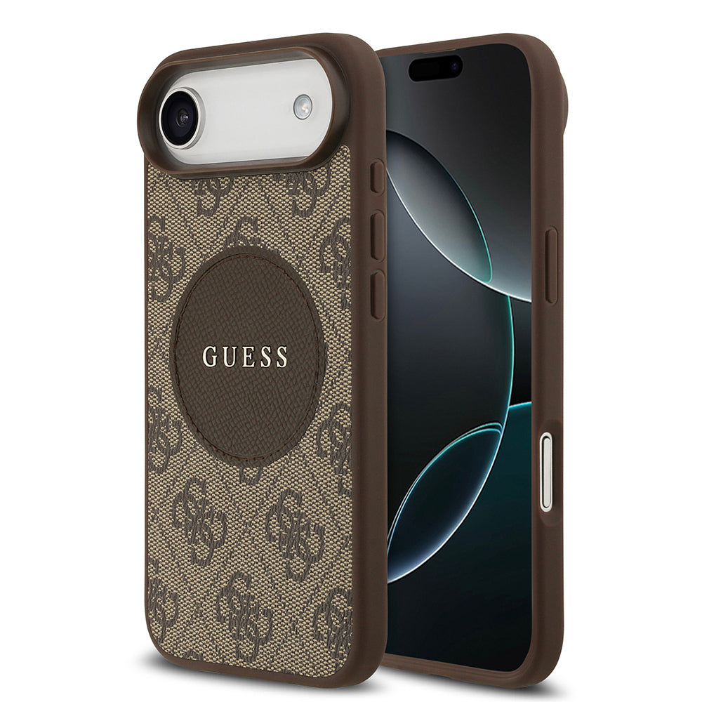 iPhone 17 Air Kılıf Guess Orijinal Lisanslı M-safe Şarj Özellikli Yazı Logolu Circle Classic Kılıf
