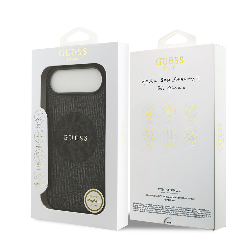 iPhone 17 Air Kılıf Guess Orijinal Lisanslı M-safe Şarj Özellikli Yazı Logolu Circle Classic Kılıf
