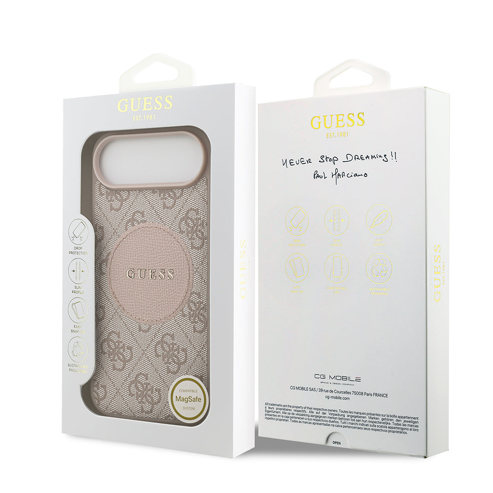 iPhone 17 Air Kılıf Guess Orijinal Lisanslı M-safe Şarj Özellikli Yazı Logolu Circle Classic Kılıf