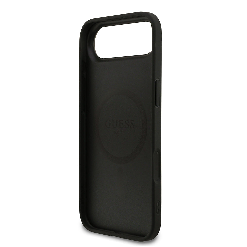 iPhone 17 Air Kılıf Guess Orijinal Lisanslı M-safe Şarj Özellikli Yazı Logolu PU Deri Kılıf