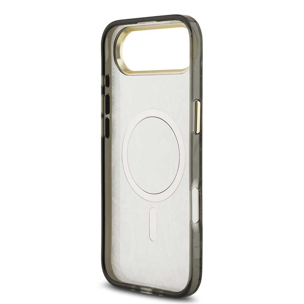 iPhone 17 Air Kılıf Guess Orijinal Lisanslı M-safe Şarj Özellikli Yazı Logolu Python Desenli Kılıf