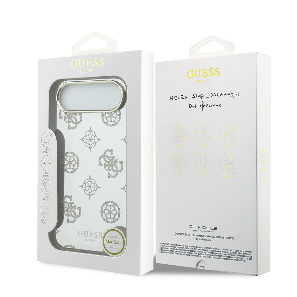iPhone 17 Air Kılıf Guess Orijinal Lisanslı Metal Kamera Çerçeveli Simli Aynalı Kılıf
