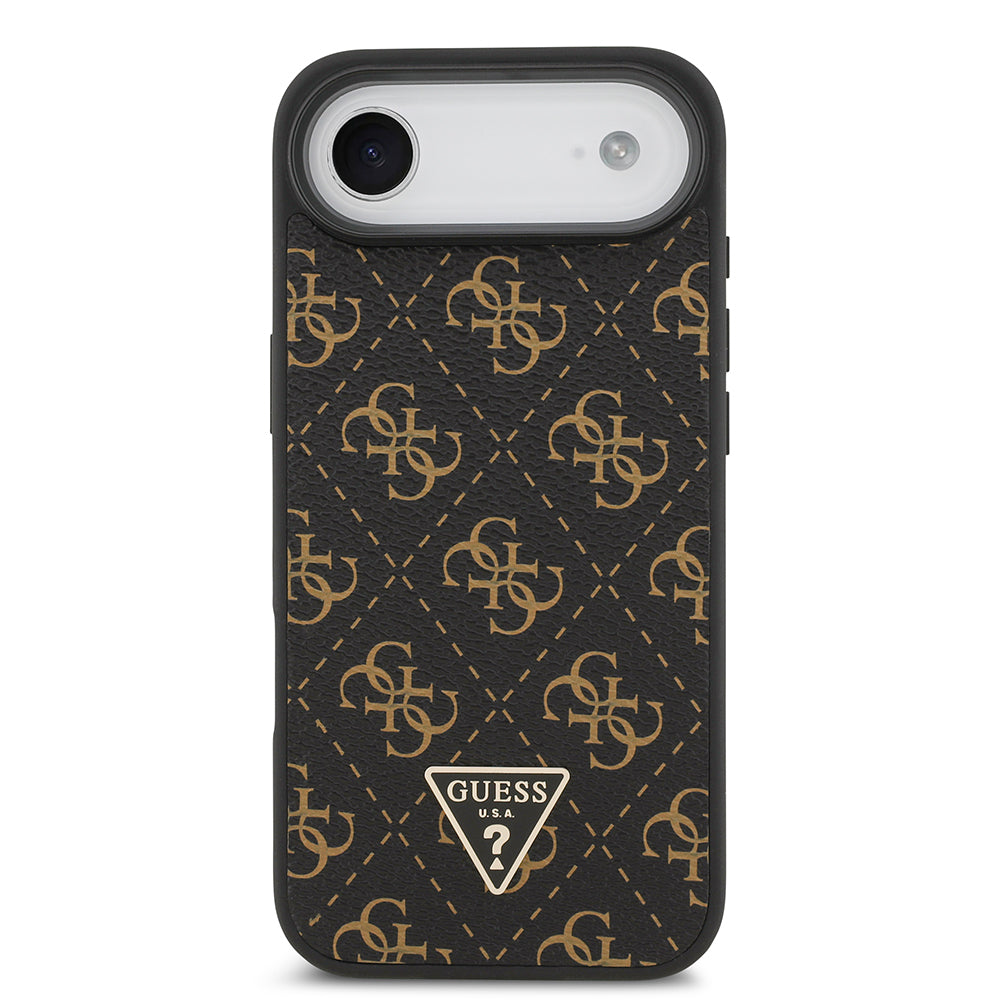 iPhone 17 Air Kılıf Guess Orijinal Lisanslı PU Deri 4G Desenli Üçgen Logolu Kılıf