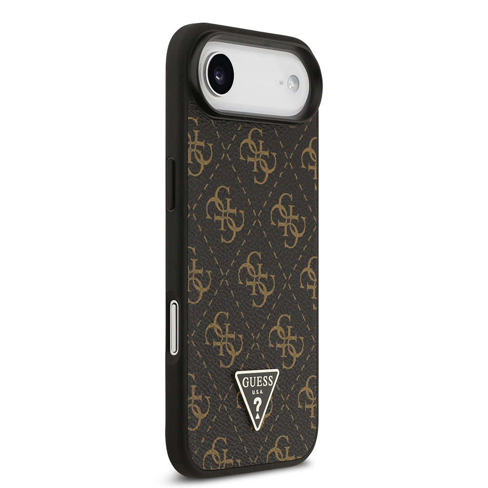 iPhone 17 Air Kılıf Guess Orijinal Lisanslı PU Deri 4G Desenli Üçgen Logolu Kılıf