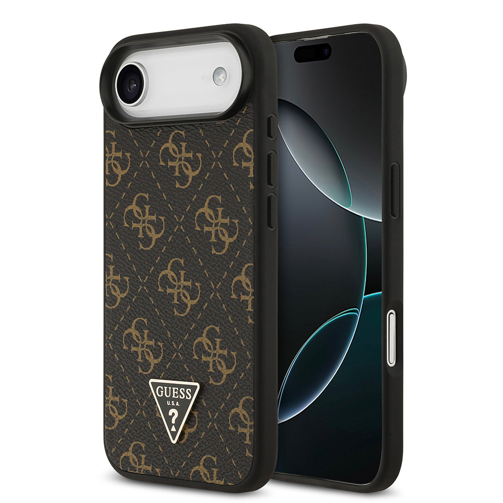 iPhone 17 Air Kılıf Guess Orijinal Lisanslı PU Deri 4G Desenli Üçgen Logolu Kılıf