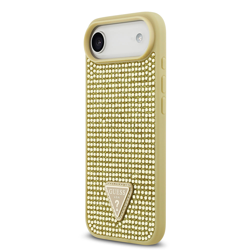 iPhone 17 Air Kılıf Guess Orijinal Lisanslı Taşlı Arka Yüzey Üçgen Logolu Kılıf