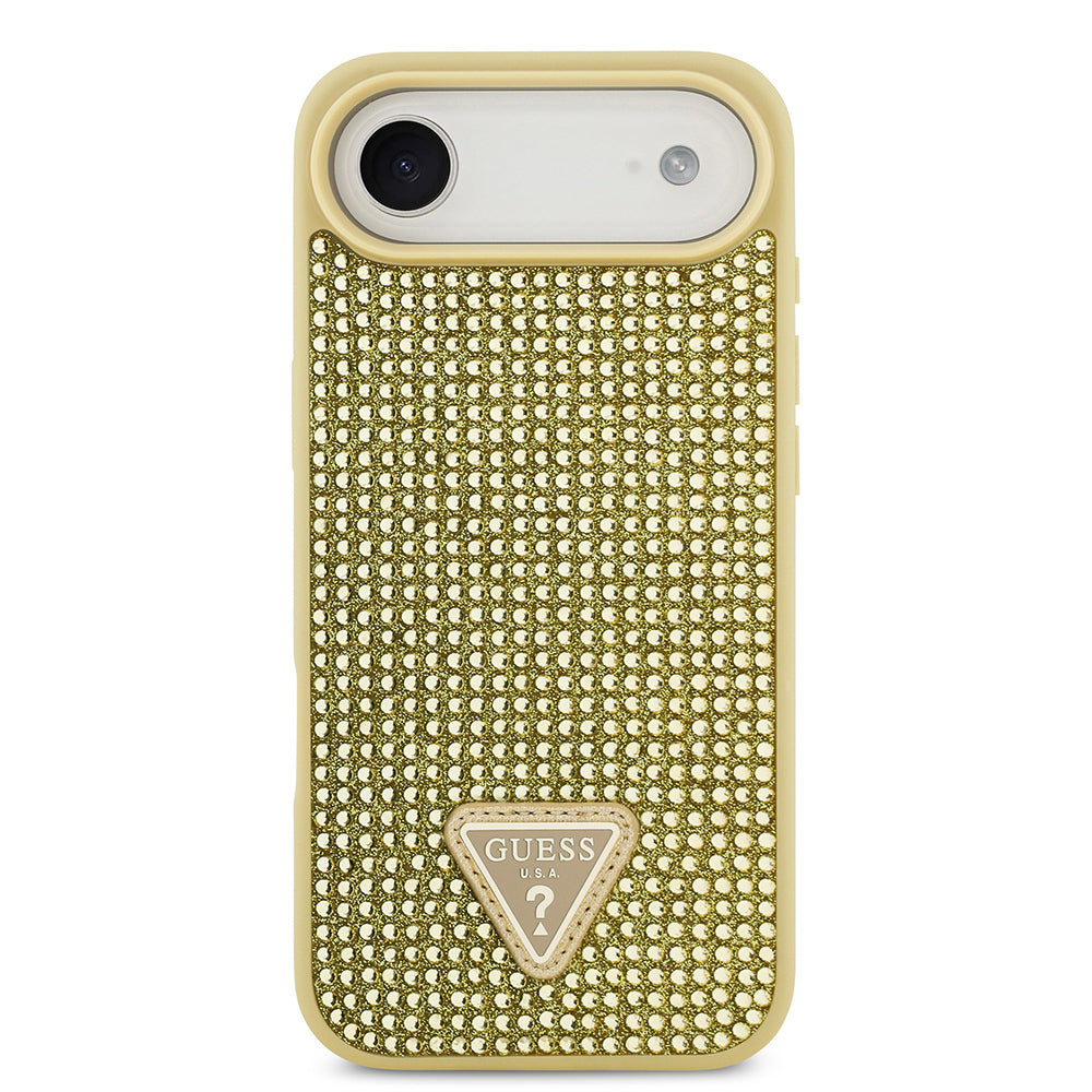 iPhone 17 Air Kılıf Guess Orijinal Lisanslı Taşlı Arka Yüzey Üçgen Logolu Kılıf
