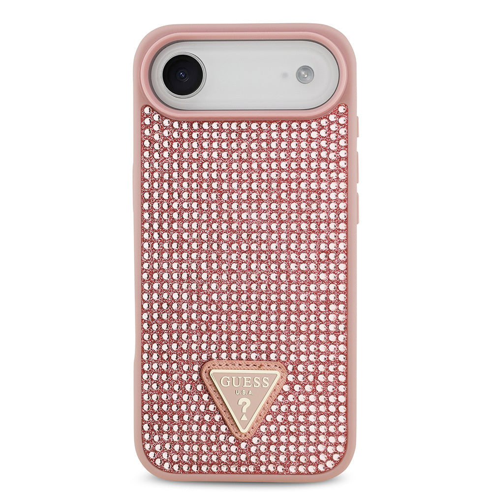iPhone 17 Air Kılıf Guess Orijinal Lisanslı Taşlı Arka Yüzey Üçgen Logolu Kılıf