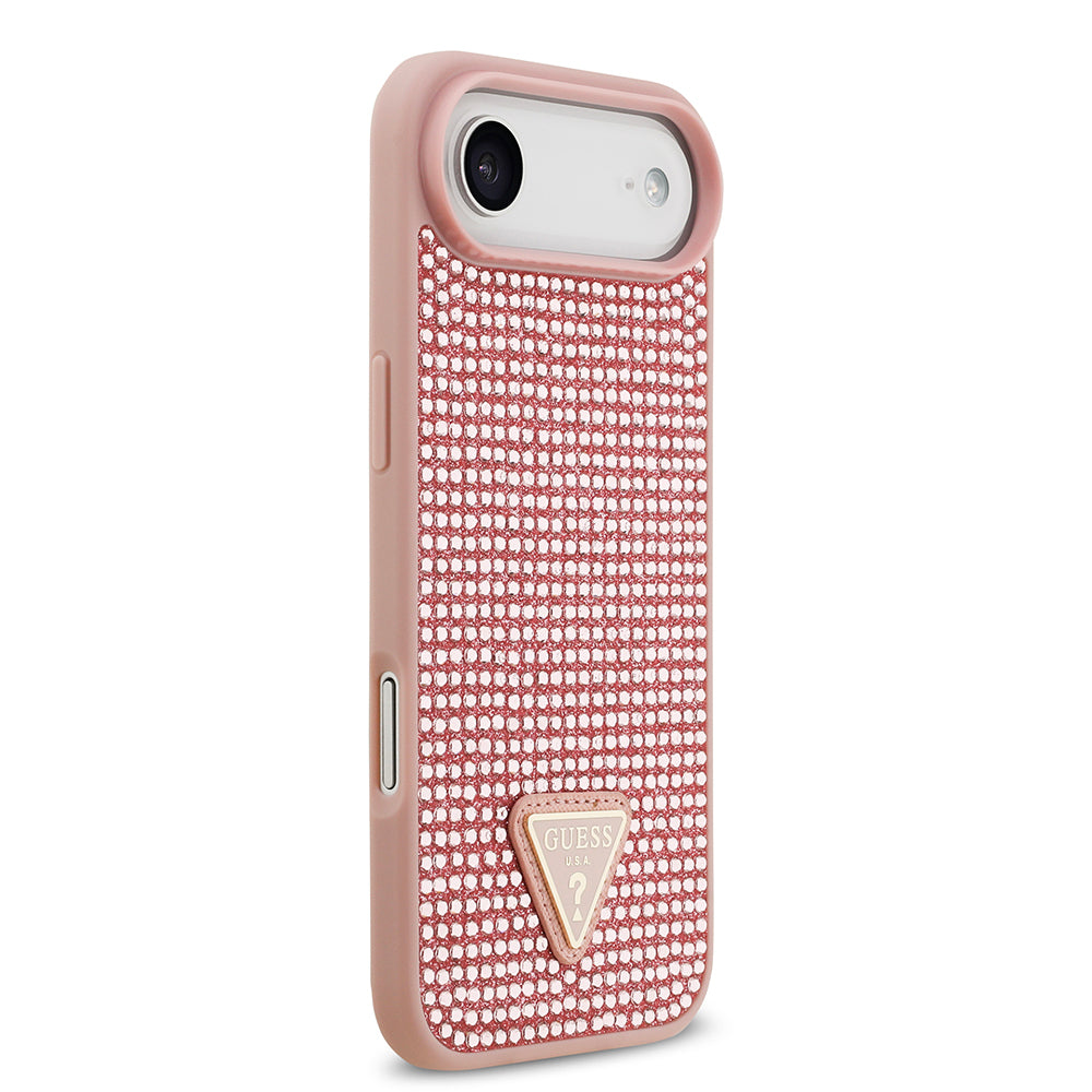 iPhone 17 Air Kılıf Guess Orijinal Lisanslı Taşlı Arka Yüzey Üçgen Logolu Kılıf