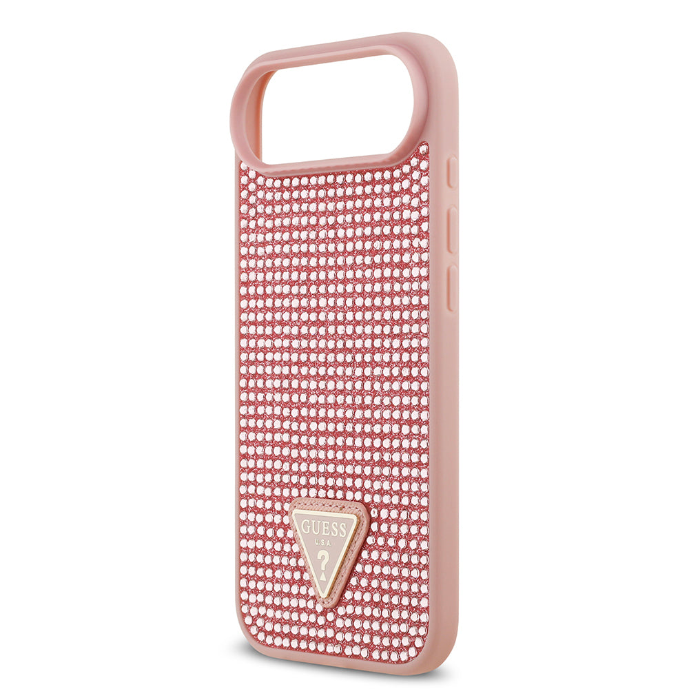 iPhone 17 Air Kılıf Guess Orijinal Lisanslı Taşlı Arka Yüzey Üçgen Logolu Kılıf