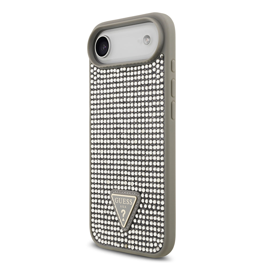 iPhone 17 Air Kılıf Guess Orijinal Lisanslı Taşlı Arka Yüzey Üçgen Logolu Kılıf