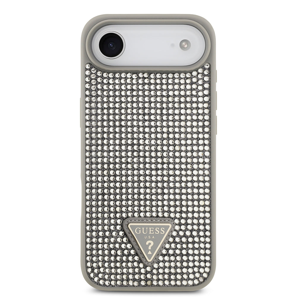 iPhone 17 Air Kılıf Guess Orijinal Lisanslı Taşlı Arka Yüzey Üçgen Logolu Kılıf