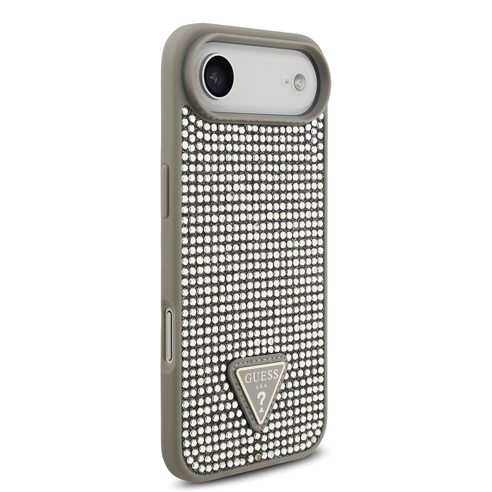 iPhone 17 Air Kılıf Guess Orijinal Lisanslı Taşlı Arka Yüzey Üçgen Logolu Kılıf