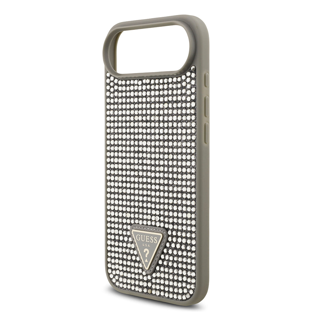 iPhone 17 Air Kılıf Guess Orijinal Lisanslı Taşlı Arka Yüzey Üçgen Logolu Kılıf