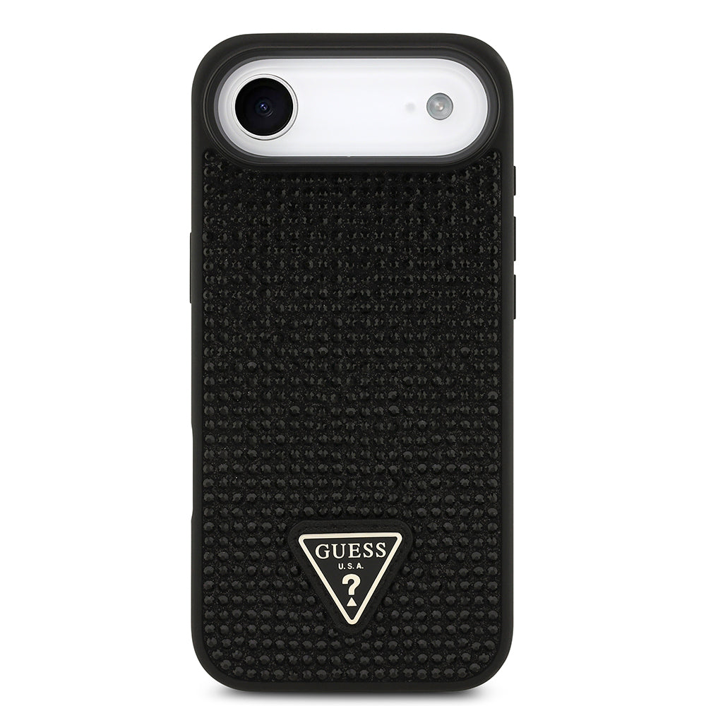 iPhone 17 Air Kılıf Guess Orijinal Lisanslı Taşlı Arka Yüzey Üçgen Logolu Kılıf