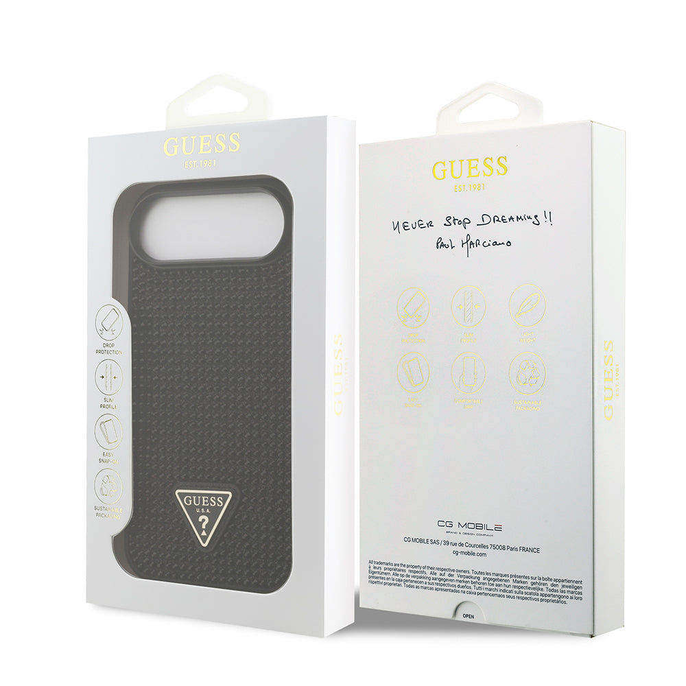 iPhone 17 Air Kılıf Guess Orijinal Lisanslı Taşlı Arka Yüzey Üçgen Logolu Kılıf