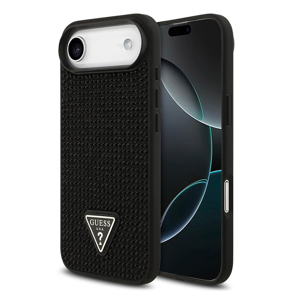 iPhone 17 Air Kılıf Guess Orijinal Lisanslı Taşlı Arka Yüzey Üçgen Logolu Kılıf