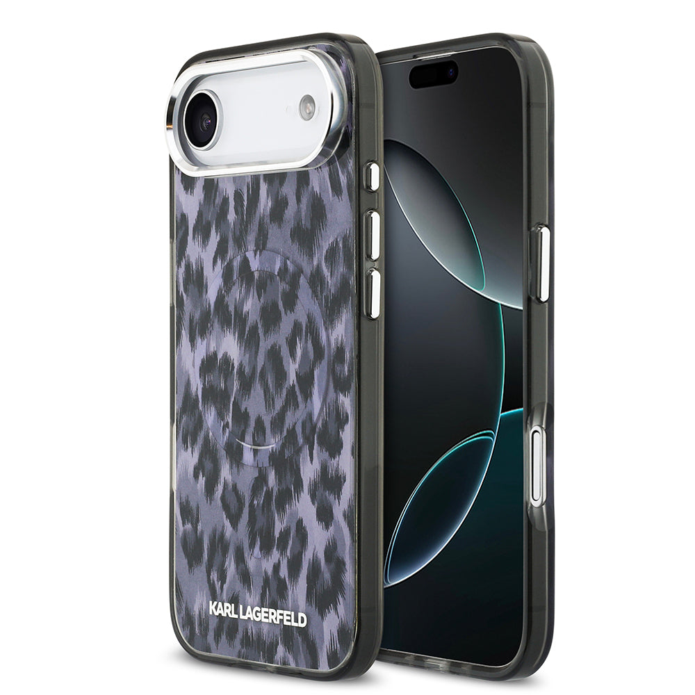 iPhone 17 Air Kılıf Karl Lagerfeld Orijinal Lisanslı M-safe Şarj Özellikli IML Leopar Baskılı Kılıf
