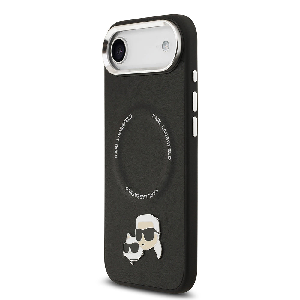 iPhone 17 Air Kılıf Karl Lagerfeld Orijinal Lisanslı M-safe Şarj Özellikli Metal Kamera ve Buton Tasarımlı K&C PU Deri Kılıf