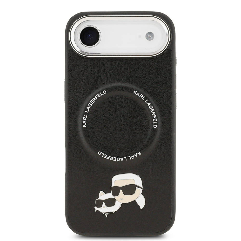 iPhone 17 Air Kılıf Karl Lagerfeld Orijinal Lisanslı M-safe Şarj Özellikli Metal Kamera ve Buton Tasarımlı K&C PU Deri Kılıf