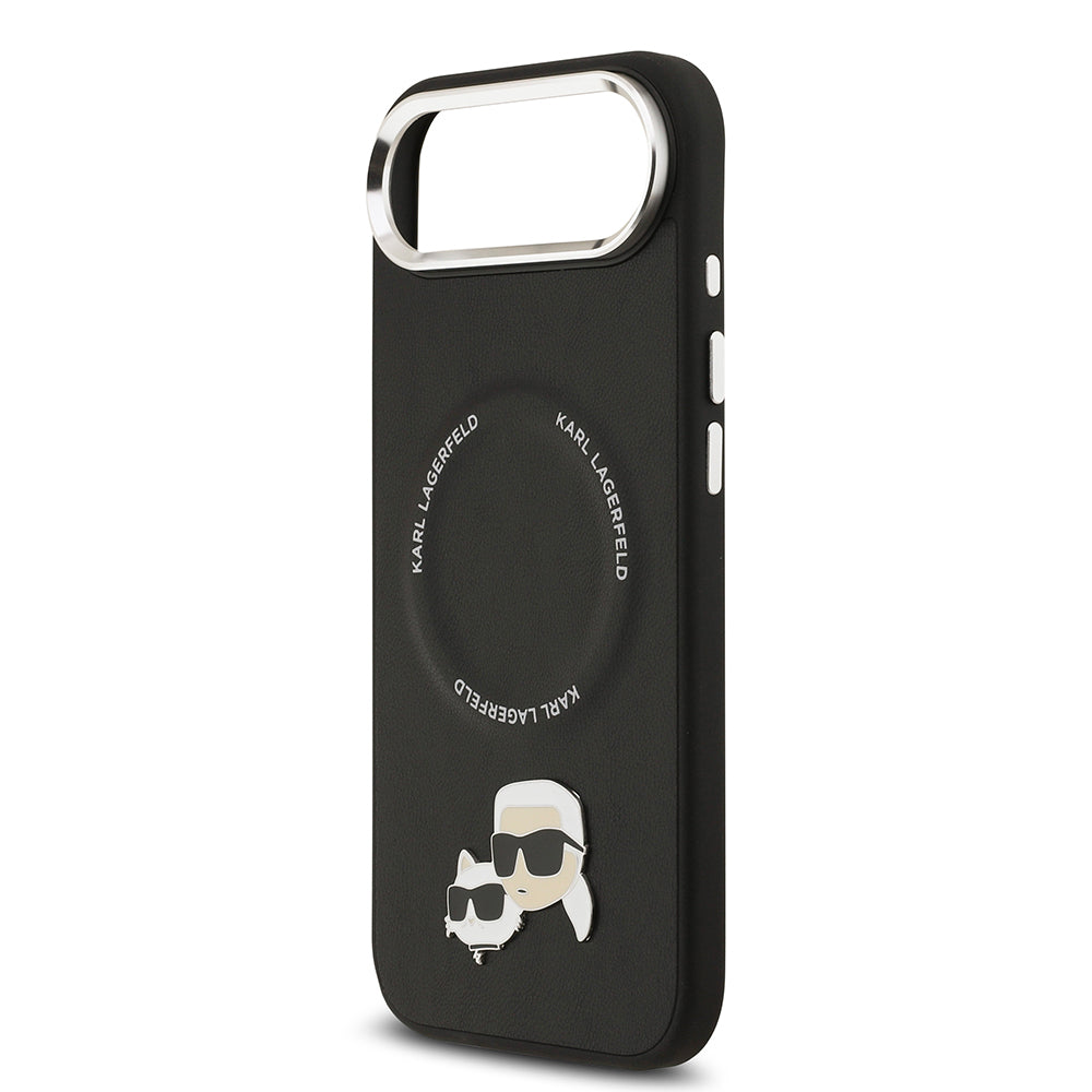 iPhone 17 Air Kılıf Karl Lagerfeld Orijinal Lisanslı M-safe Şarj Özellikli Metal Kamera ve Buton Tasarımlı K&C PU Deri Kılıf
